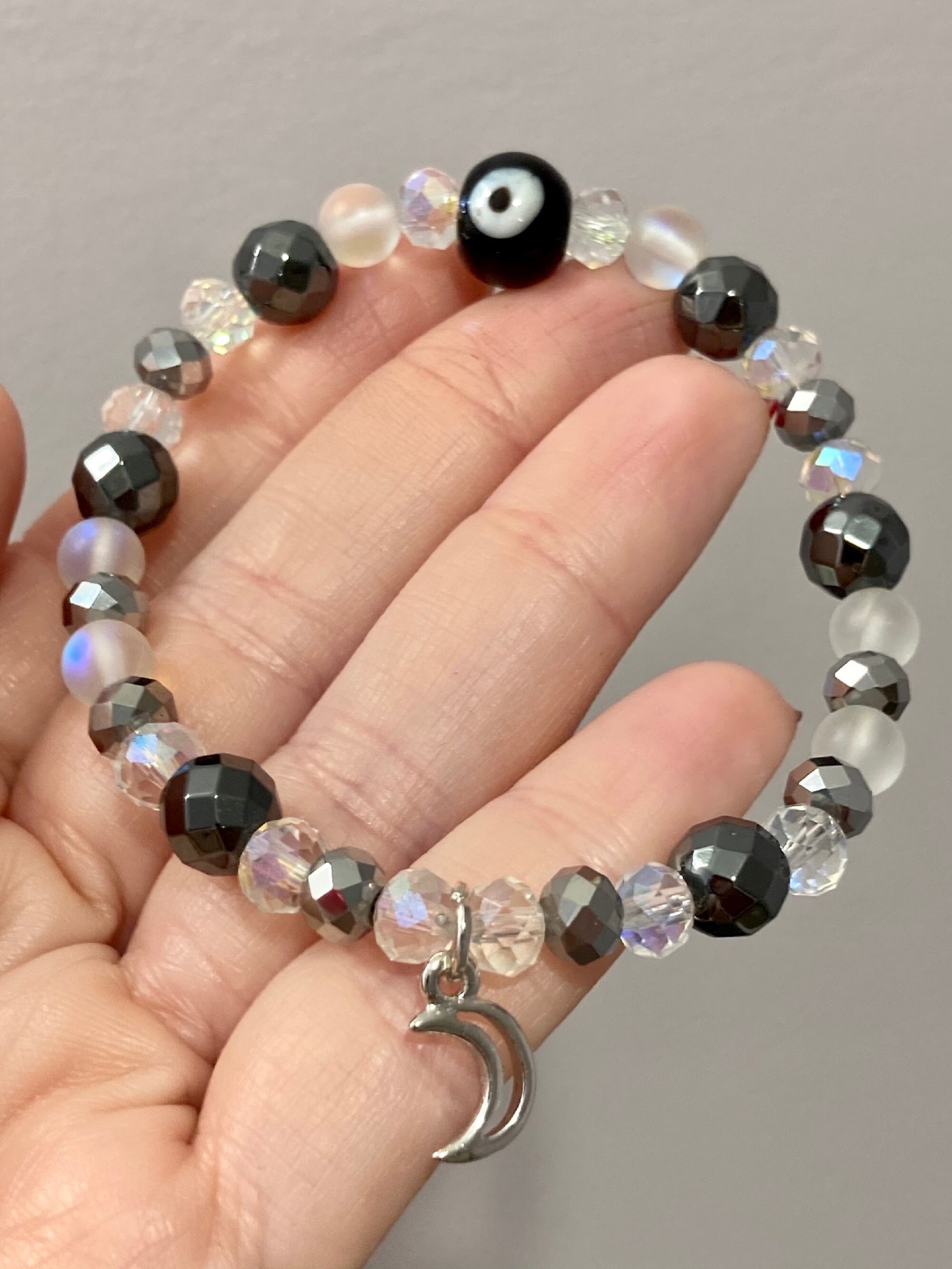 Gemstone Bracelet Good Luck Bracelet / Crystal / Hematite / Aura
