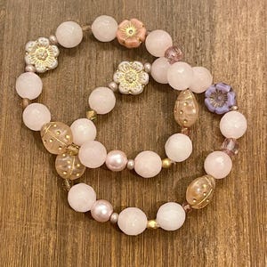 Gemstone Bracelet - Rose Quartz Crystal Healing Bracelets, Think Pink Jewelry