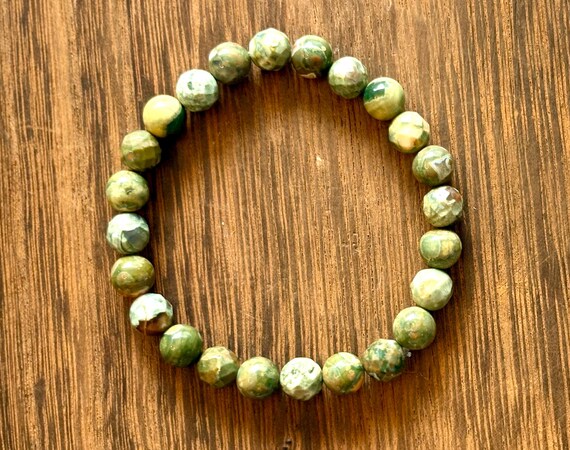 Gemstone Bracelet - Rhyolite Crystal Healing, Verdant Path