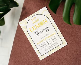 Lemonade Birthday Invitation: Customizable Canva Template (5x7" Digital Download)