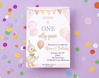 Silly Goose 1st Birthday Invite
