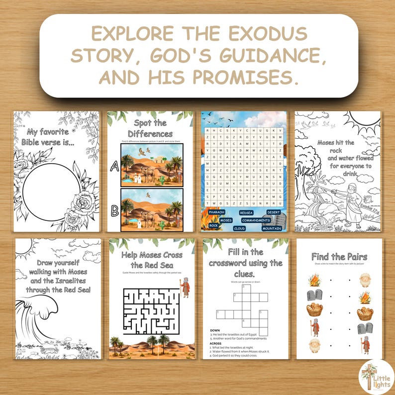 Kids Bible Activity Workbook | Exodus Adventures Printables (PDF) - Etsy