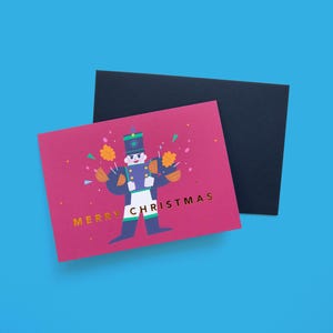 Cartão de Natal do Quebra-Nozes – Saudações de Natal – Cartões de Natal | Dourado | Desejos | Feliz Natal | Sazonal | Xmas | Ilustrações