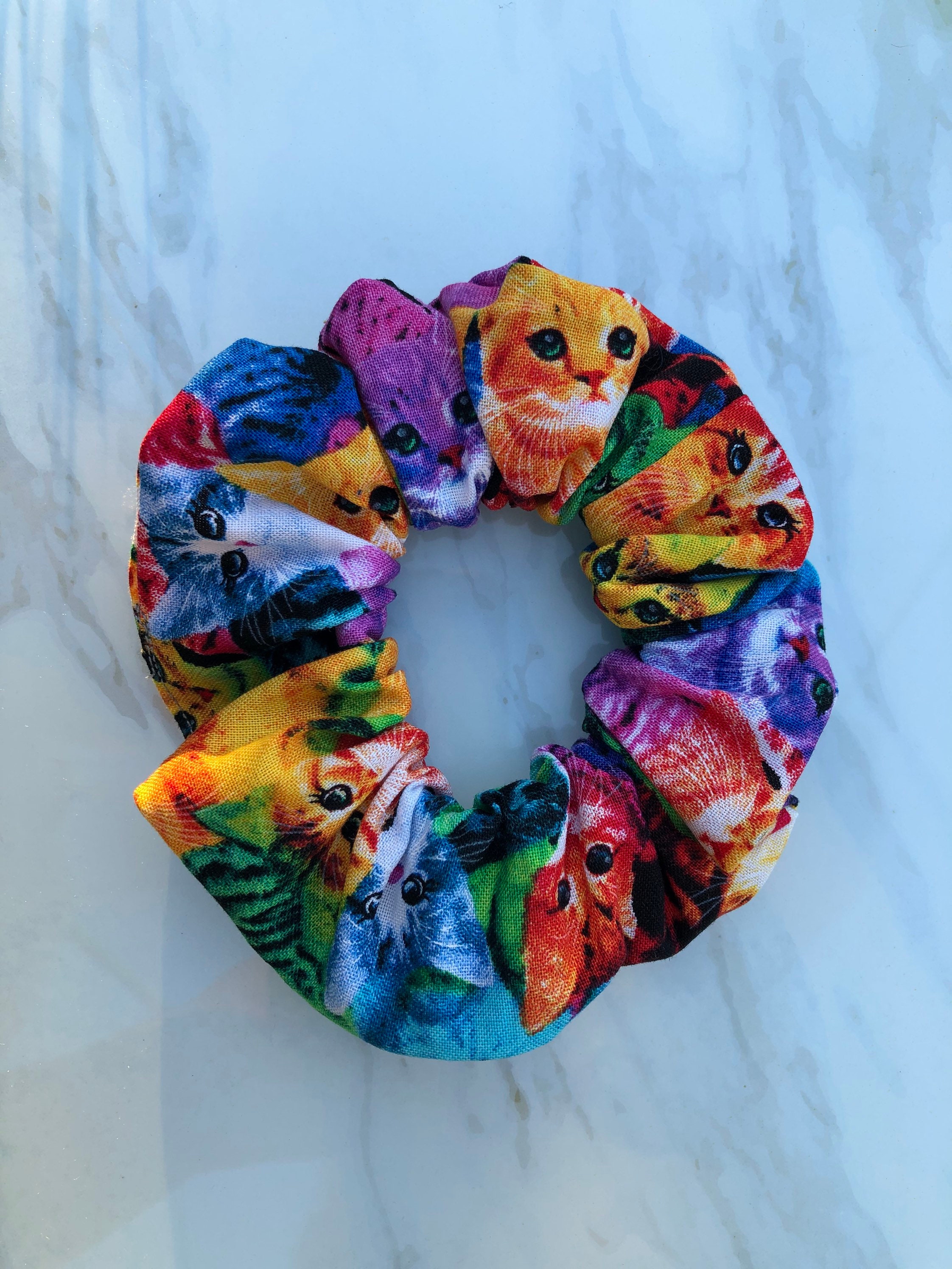 Cat Scrunchie Cats Bright Scrunchie Cat Lady Etsy Australia