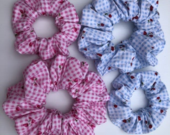 Cherry Scrunchie | farm Scrunchie | Gingham Scrunchie