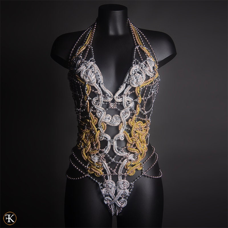 Chain Bra Gold, Strass Top, Fetish, Chainmail, Ouvert Bra Top, Cosplay  Costume Cleopatra Queen, Lingerie Bra, Personalized Gift Harness 
