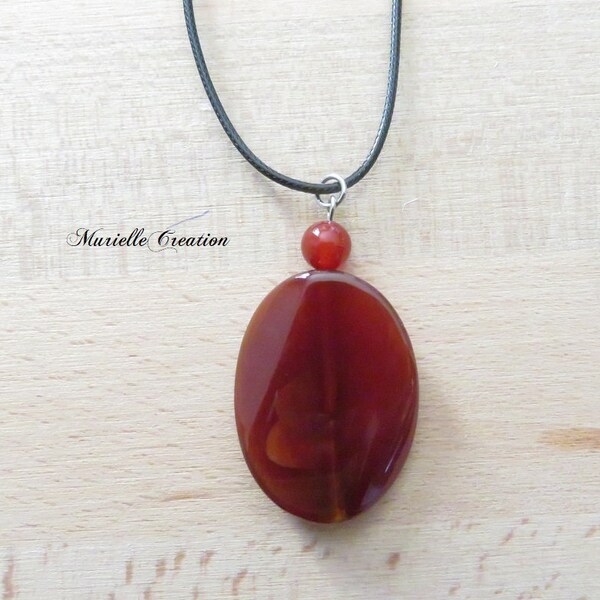 Collier en pierres naturelles Agate rouge