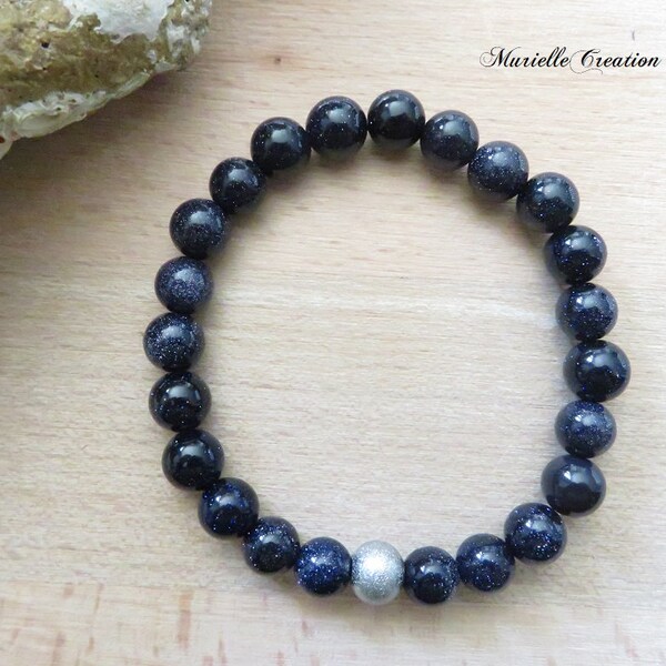 Pierre de sable bleu nuit | Bracelet en pierre de sable bleu nuit