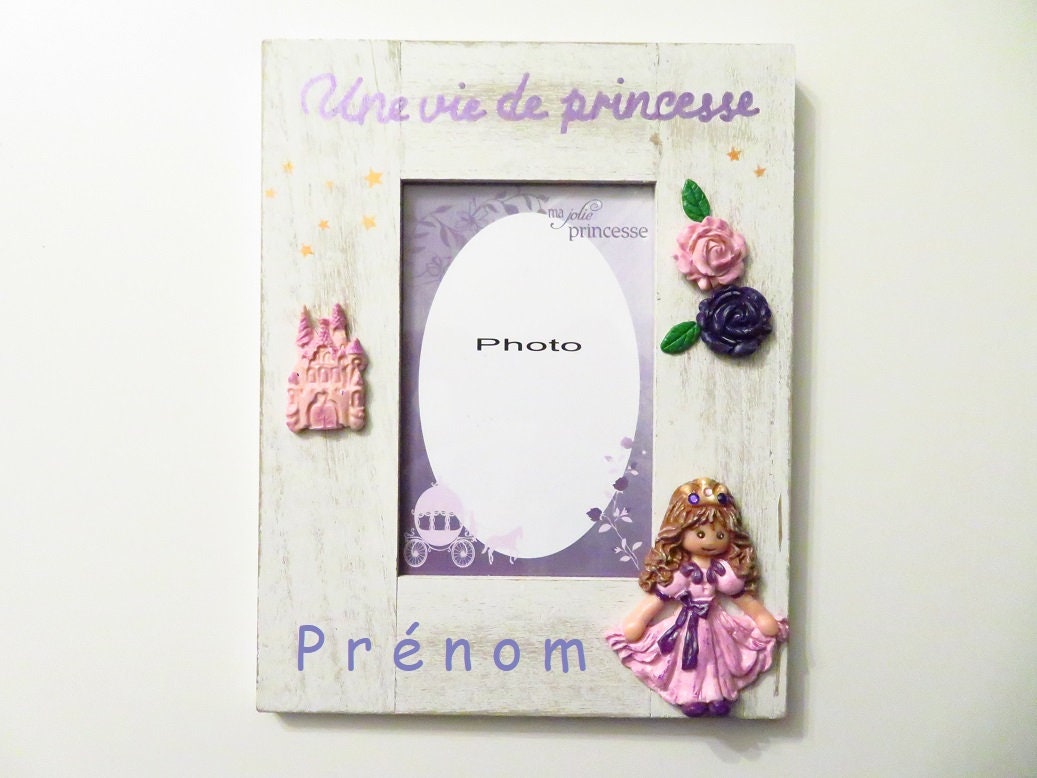 Cadre Photo Prénom, Cadre Princesse Violet Rose