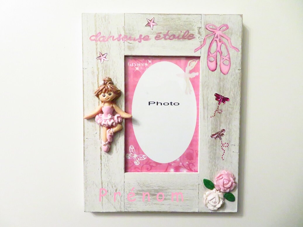 Cadre Photo Prénom, Cadre Danseuse Étoile Rose