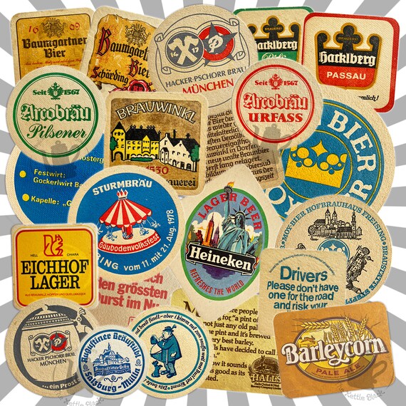 15 Vintage Beer Coasters Digital Download Printable Beer Etsy