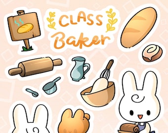 Bunny Baker RPG / DnD | Choose your Class | Sticker Sheets