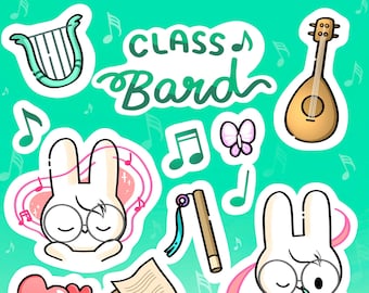 Bunny Bard RPG / DnD | Choose your Class | Sticker Sheets