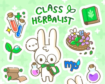 Bunny Herbalist RPG / DnD | Choose your Class | Sticker Sheets