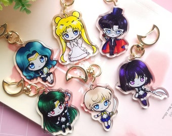 Acrylic Charms 2", 2.5" | Princess Serenity | Tuxedo Mask | Neptune - Michiru| Uranus - Haruka| Pluto - Setsuna| Saturn - Hotaru