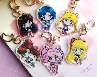 Acrylic Charms 2", 2.5" | Serena - Moon | Amy - Mercury | Raye - Mars | Mina - Venus | Lita - Jupiter | Chibiusa -Chibi Moon