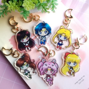 Acrylic Charms 2", 2.5" | Serena - Moon | Amy - Mercury | Raye - Mars | Mina - Venus | Lita - Jupiter | Chibiusa -Chibi Moon