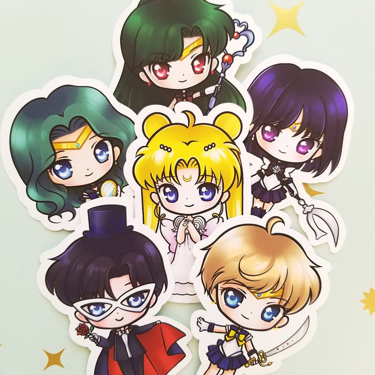 Sailor Moon Sticker Set Princess Serenity Tuxedo Mask Etsy