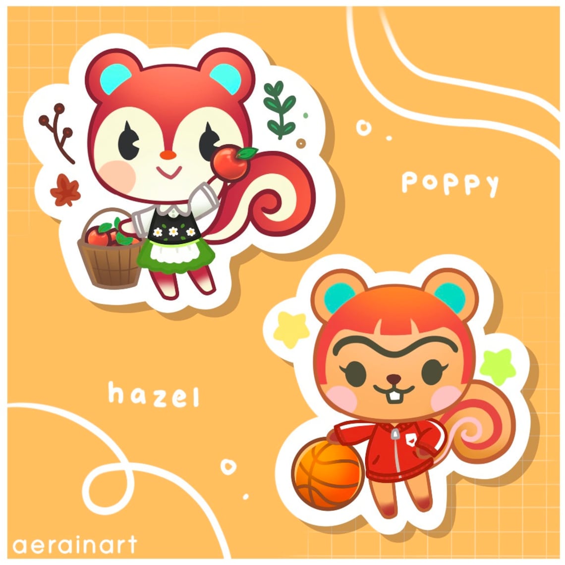 Animal Crossing New Horizons Squirrel Poppy Static Etsy Ireland
