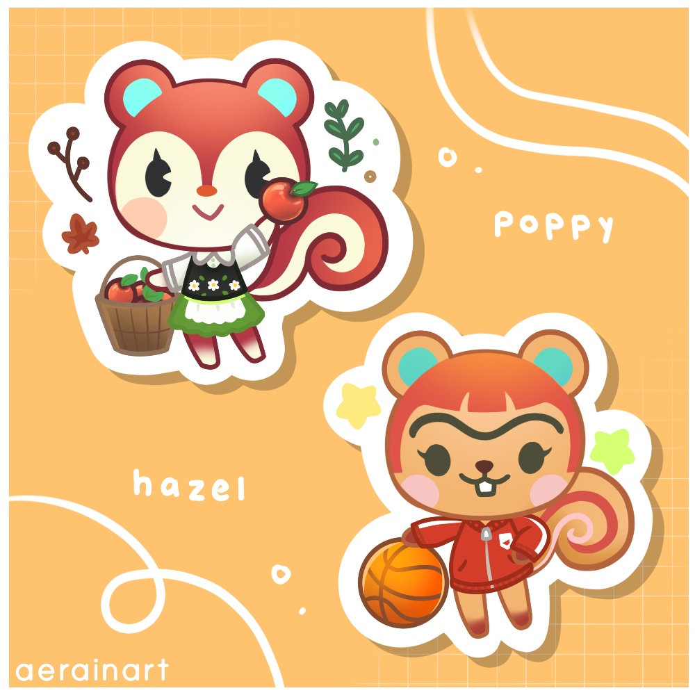 Animal Crossing New Horizons Squirrel Poppy Static Etsy Ireland