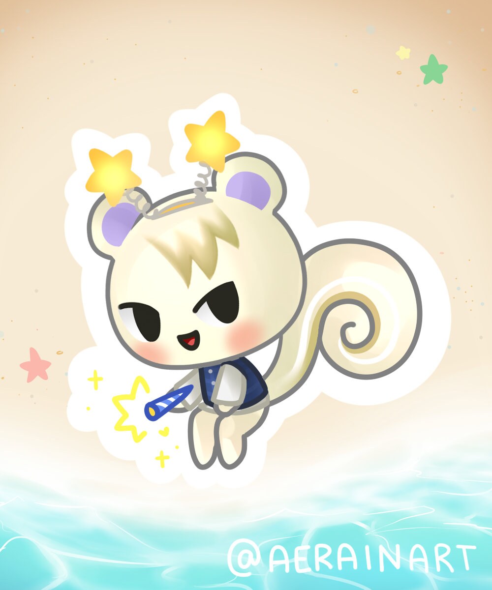 Animal Crossing New Horizons Marshal Glossy Die Cut Etsy