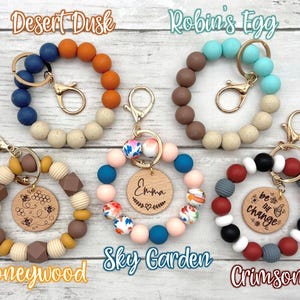 Personalized Silicone Beaded Keychain Wristlet// Mother's Day Gift// Teacher Gift// Birthday Gift// Bridesmaid Gift image 6