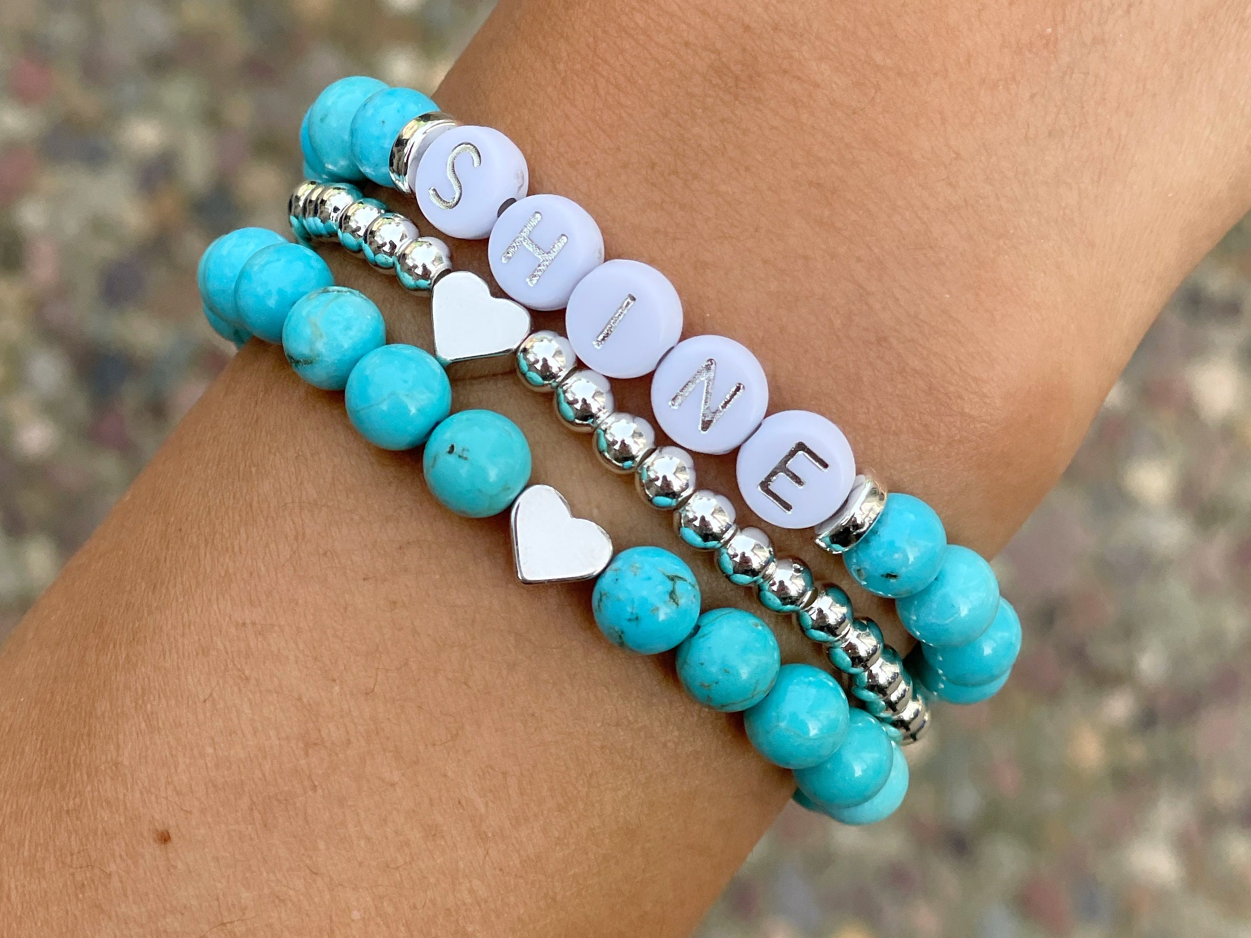 Personalized Gemstone Name Bracelet / Beaded Name Bracelets / Etsy