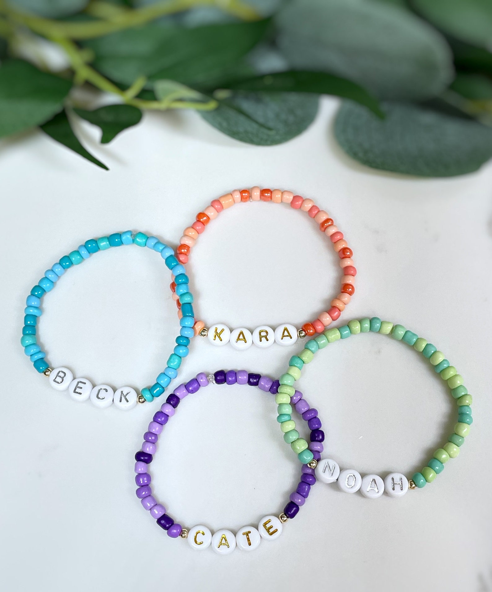 Personalized seed bead name bracelet / beaded name bracelets / Etsy