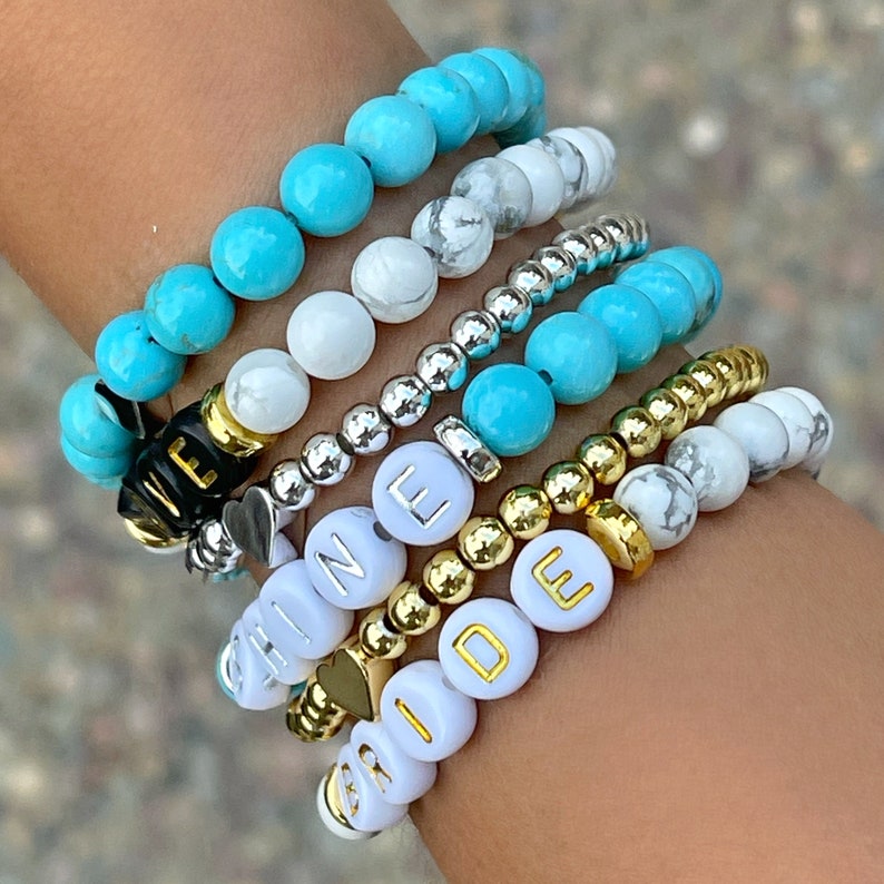 Personalized Gemstone Name Bracelet / Beaded Name Bracelets / Etsy