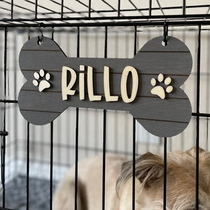Personalized Wood Crate Sign /Personalized Pet Gift / Custom Pet Name Decor / Custom Kennel Sign / Handmade Dog Bone Sign / Custom Dog Gift