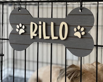 Personalized Wood Crate Sign /Personalized Pet Gift / Custom Pet Name Decor / Custom Kennel Sign / Handmade Dog Bone Sign / Custom Dog Gift