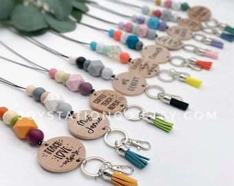 Personalized Silicone Beaded Lanyard // Teacher Lanyard // Breakaway Lanyard for ID Badge or Keys // Appreciation Gift