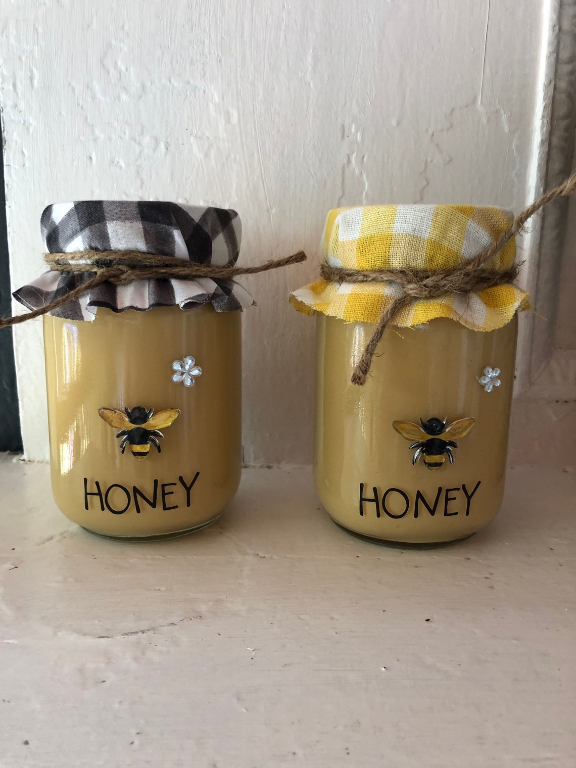 Faux Honey Jars Glass Painted Mason Jars With Paint or Faux Etsy