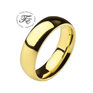 Men&#39;s Titanium Gold Wedding Ring Band - Wedding Ring For Guys