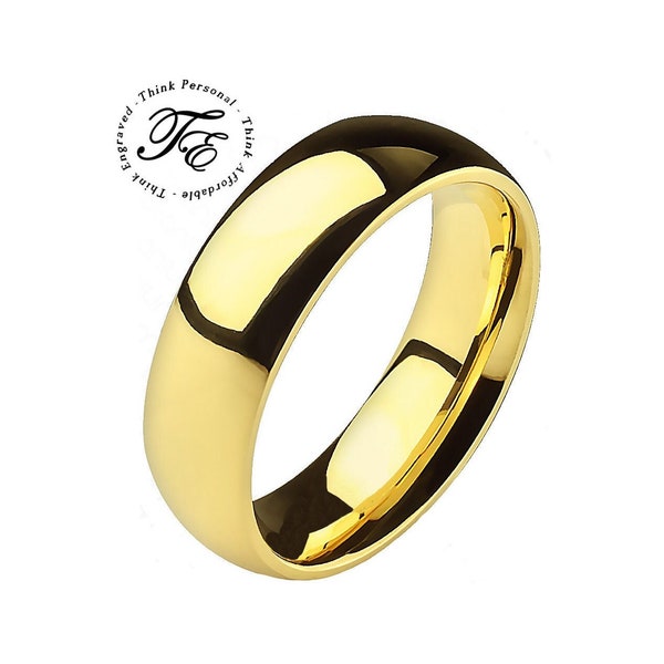 Men's Titanium Gold Wedding Ring Band - Wedding Ring For Guys