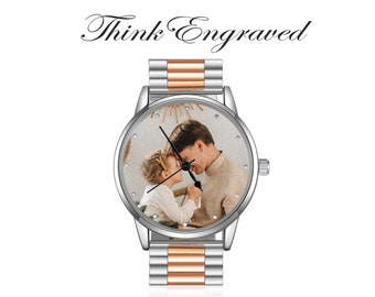 Personalized Men's Custom Photo Watch With Engraving Father's Day Boyfriend