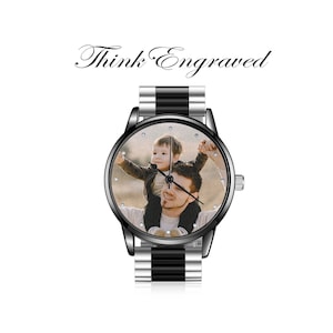 Personalized Men's Custom Photo Watch With Engraving Father's Day Boyfriend