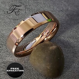 Men’s Rose Gold Wedding Ring Band - Guys Rose Gold Wedding Ring - Tarnish Free Ring - Wedding Ring For Him
