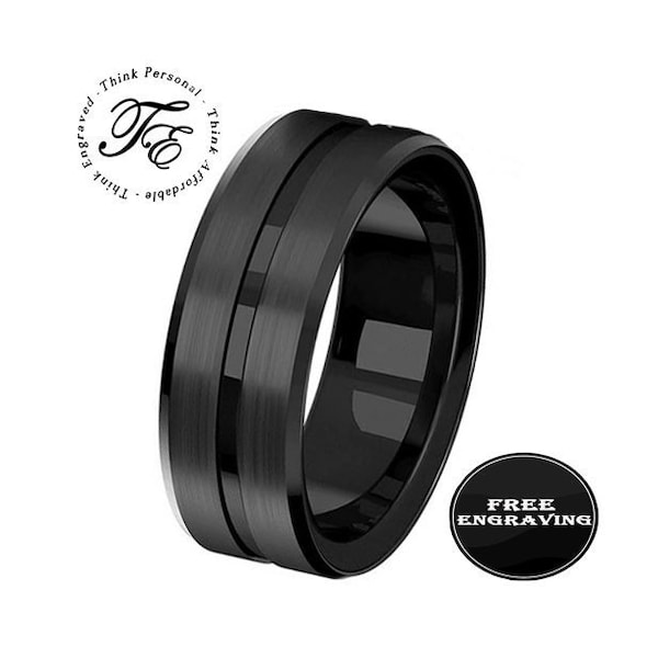 Mens Promise Ring Black Etsy