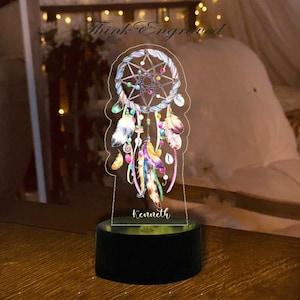 Personalized Dreamcatcher Light With Custom Engraved Name