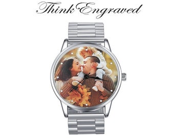 Personalized Silver Photo Watch With Custom Engraved Message