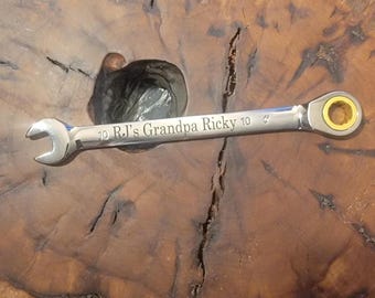 Personalized Laser Etched 10MM Metric Ratchet Wrench: Custom Engraved Tool