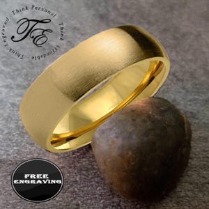 Engraved Men&#39;s Gold Promise Ring - Custom Engraved Handwriting Ring