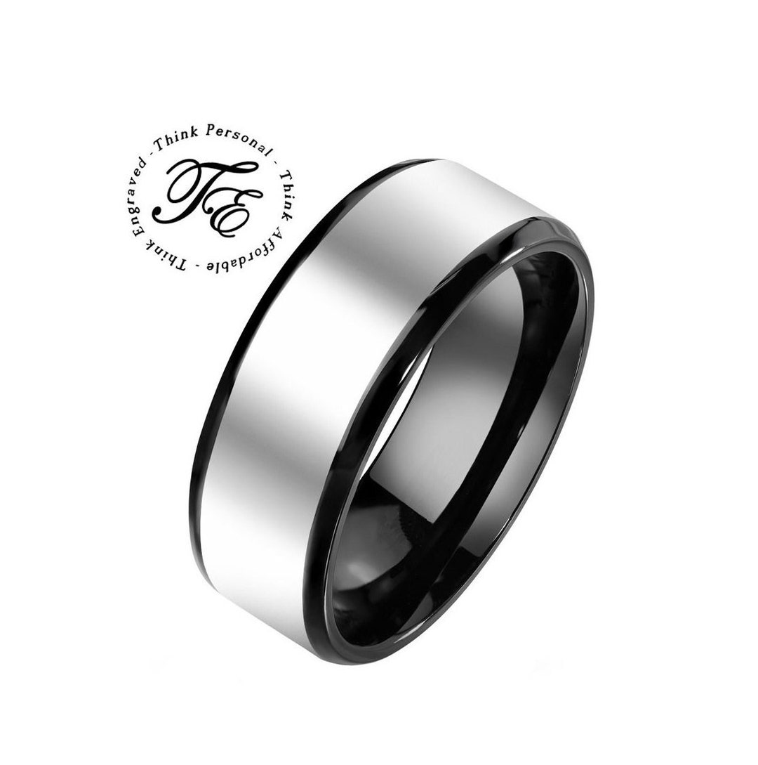 Men's Silver Promise Ring Silver and Black Promise Ring Etsy