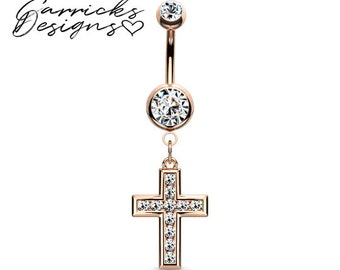 Jewelry by Sweet Pea 316L SRG GR SSTL 14G 13/32 Plated Aqua Ball/Cross Belly Ring