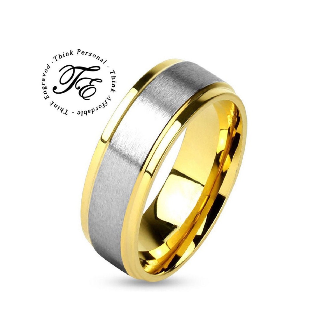 Men's Silver and Gold Wedding Ring Band Silver and Gold Wedding Ring — free download
