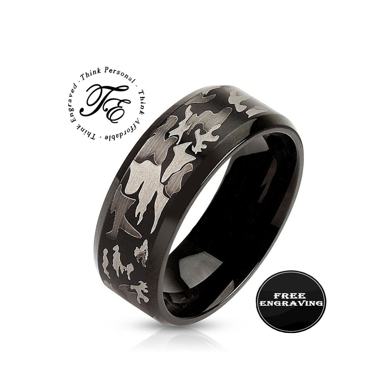 Pink Camo Promise Rings For Her