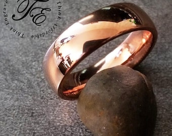 Anillo de promesa o de boda para hombre en oro rosa