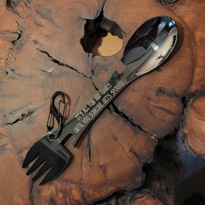 Personalized Camping Spork - Engraved Camping Knife, Spoon Fork