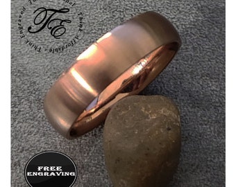Engraved Rose Gold Promise Ring - Comfort Fit Band